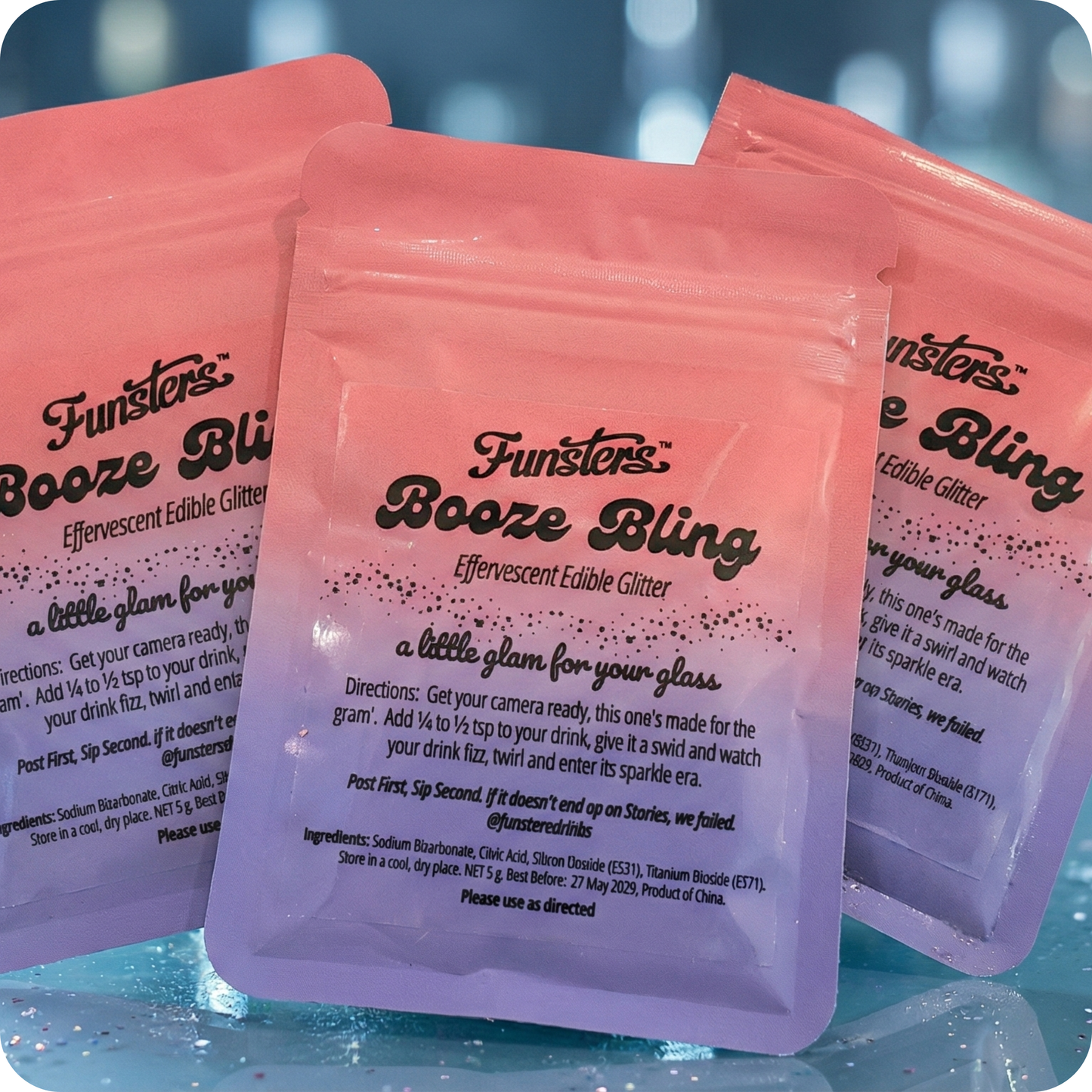 Booze Bling - gives your drink a glow up!