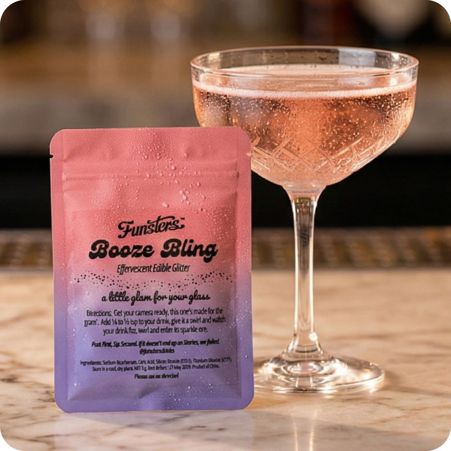 Booze Bling - gives your drink a glow up!